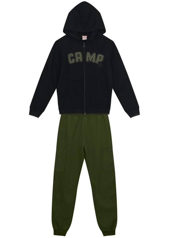 Brandili - Conjunto Infantil Menino Bordado Preto