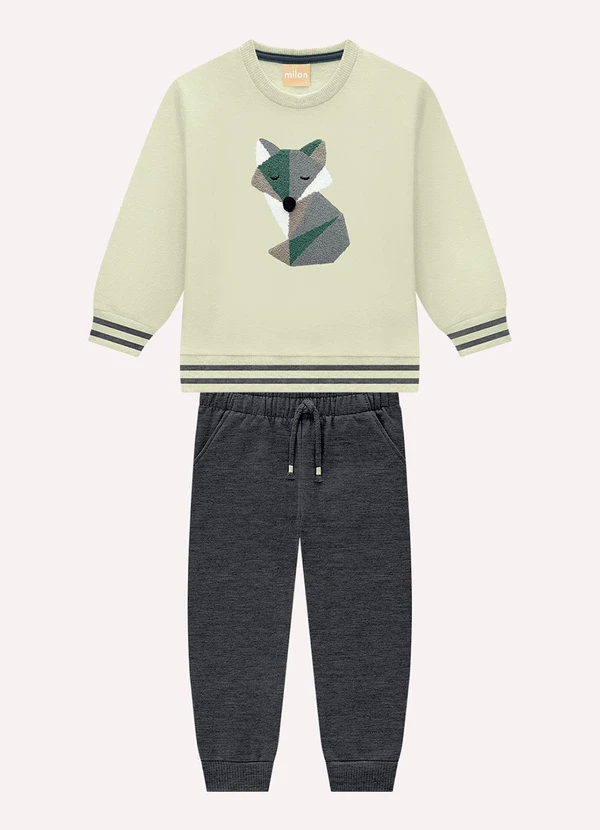 Milon - Conjunto Infantil Menino Bordado Verde