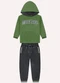 Milon - Conjunto Infantil Menino Bordado Azul - variação: Verde