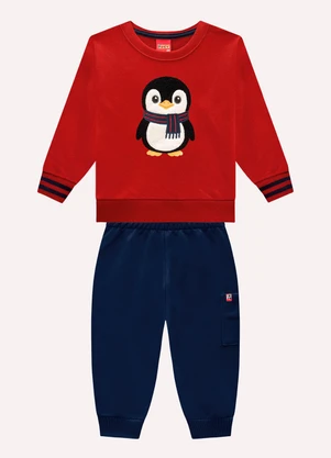 Kyly - Conjunto Infantil Menino Bordado Vermelho - KYLY