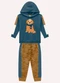 Milon - Conjunto Infantil Menino Cachorrinho Cinza - variação: Azul
