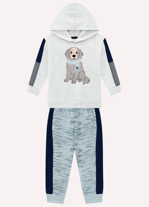 Milon - Conjunto Infantil Menino Cachorrinho Cinza - MILON