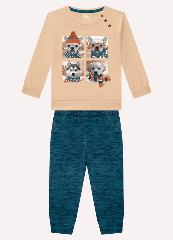 Milon - Conjunto Infantil Menino Cachorrinhos Bege 2