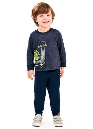 Elian - Conjunto Infantil Menino Camiseta e Calça Azul - ELIAN