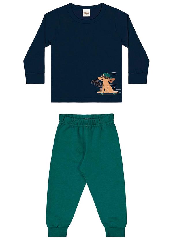 Elian - Conjunto Infantil Menino Camiseta Estampada Azul 2