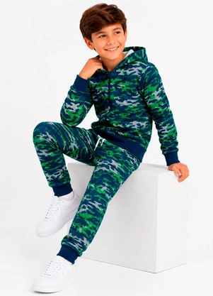 Rosa Azul - Conjunto Infantil Menino Camuflagem Inverno Verde - ROSA AZUL