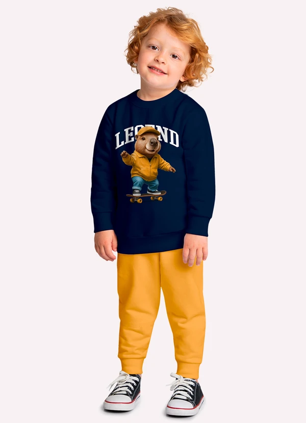 Kyly - Conjunto Infantil Menino Capivara Azul