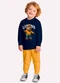 Kyly - Conjunto Infantil Menino Capivara Cinza - variação: Azul