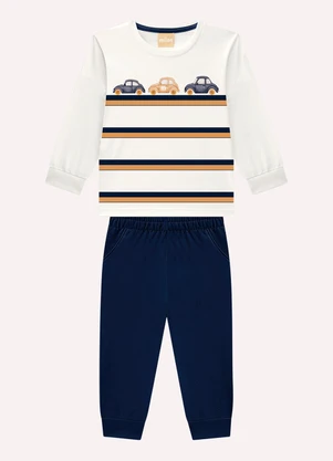 Milon - Conjunto Infantil Menino Carrinhos Bege - MILON