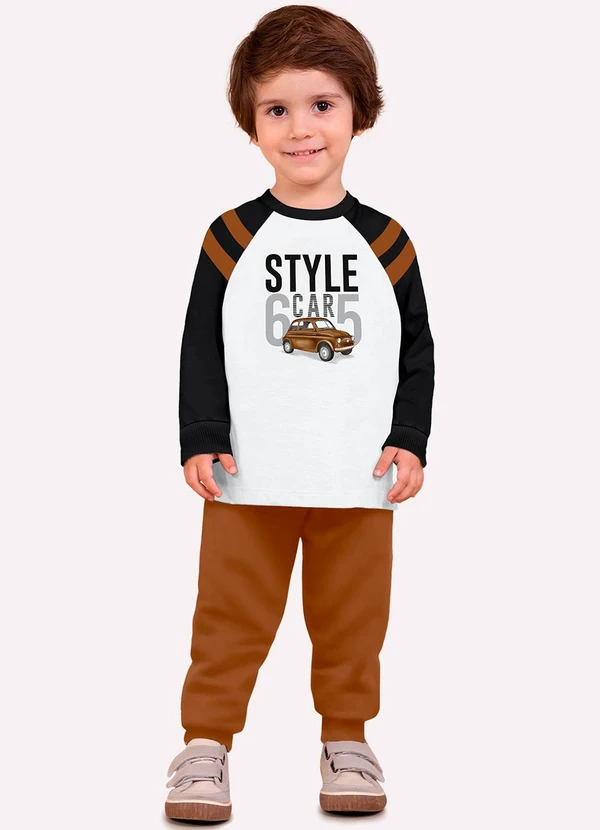 Milon - Conjunto Infantil Menino Carro Branco