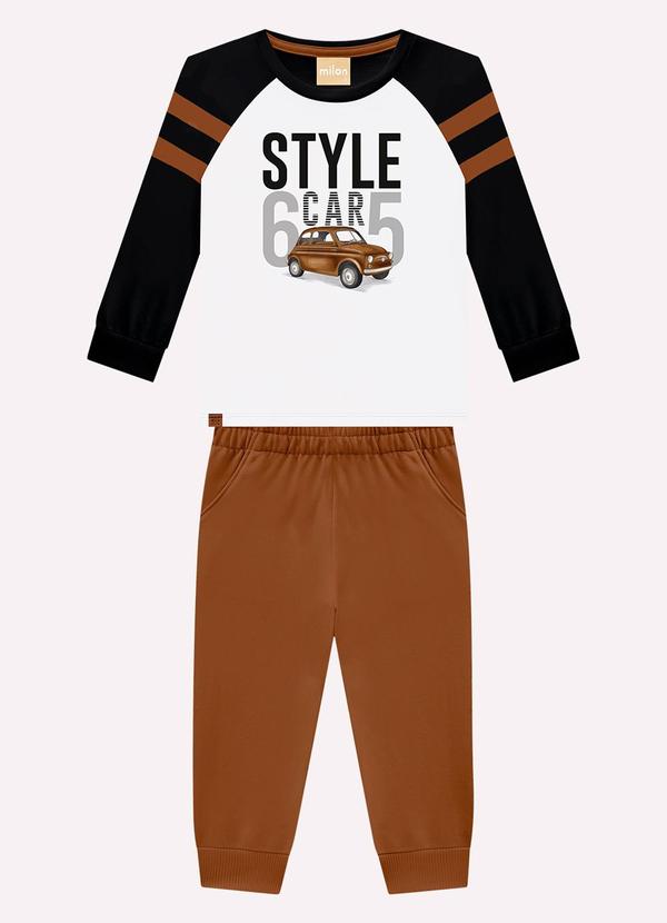 Milon - Conjunto Infantil Menino Carro Branco 2