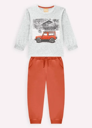 Milon - Conjunto Infantil Menino Carro Cinza - MILON