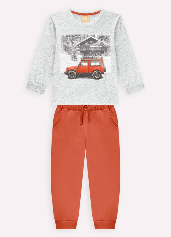 Milon - Conjunto Infantil Menino Carro Cinza