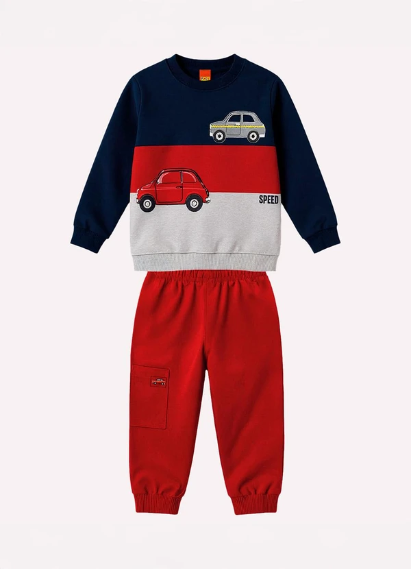 Kyly - Conjunto Infantil Menino Carros Cinza