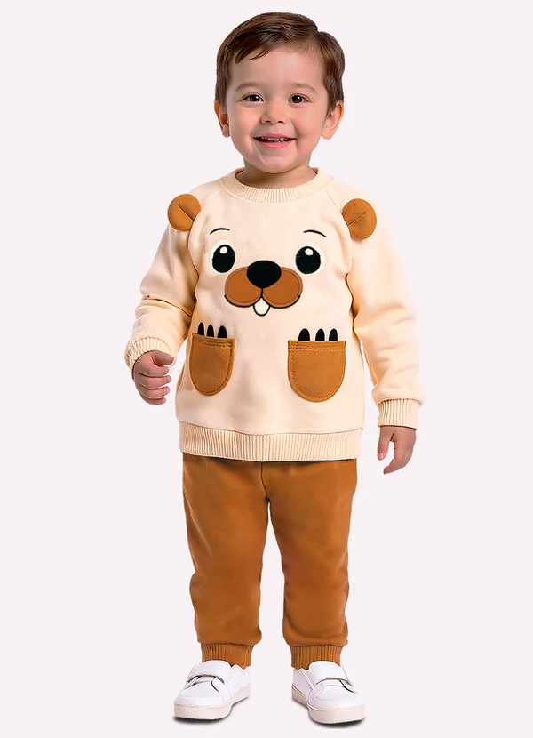 Kyly - Conjunto Infantil Menino Castor Bege