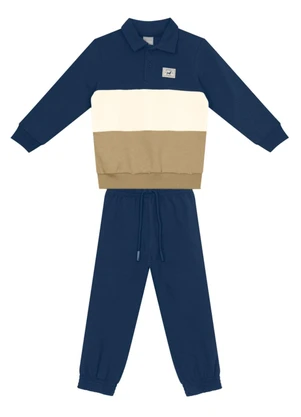 Mundi - Conjunto Infantil Menino Colorblock Azul - MUNDI