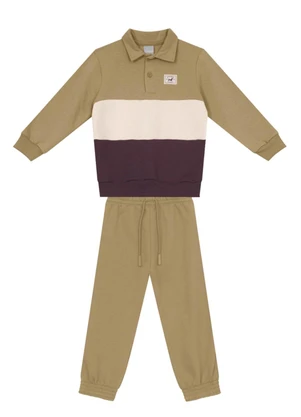 Mundi - Conjunto Infantil Menino Colorblock Marrom - MUNDI