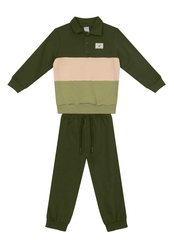 Brandili Mundi - Conjunto Infantil Menino Colorblock Verde