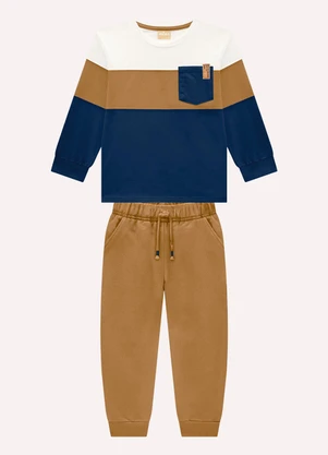 Milon - Conjunto Infantil Menino com Bolso Branco - MILON