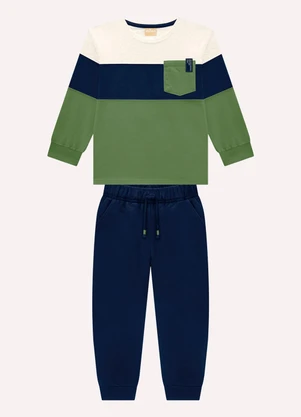 Milon - Conjunto Infantil Menino com Bolso Cinza - MILON