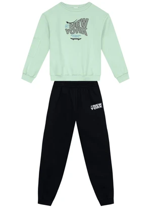 Brandili - Conjunto Infantil Menino com Bordado Verde - BRANDILI