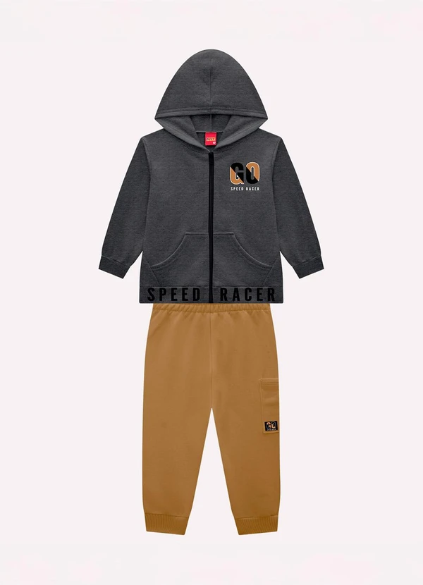 Kyly - Conjunto Infantil Menino com Capuz Cinza