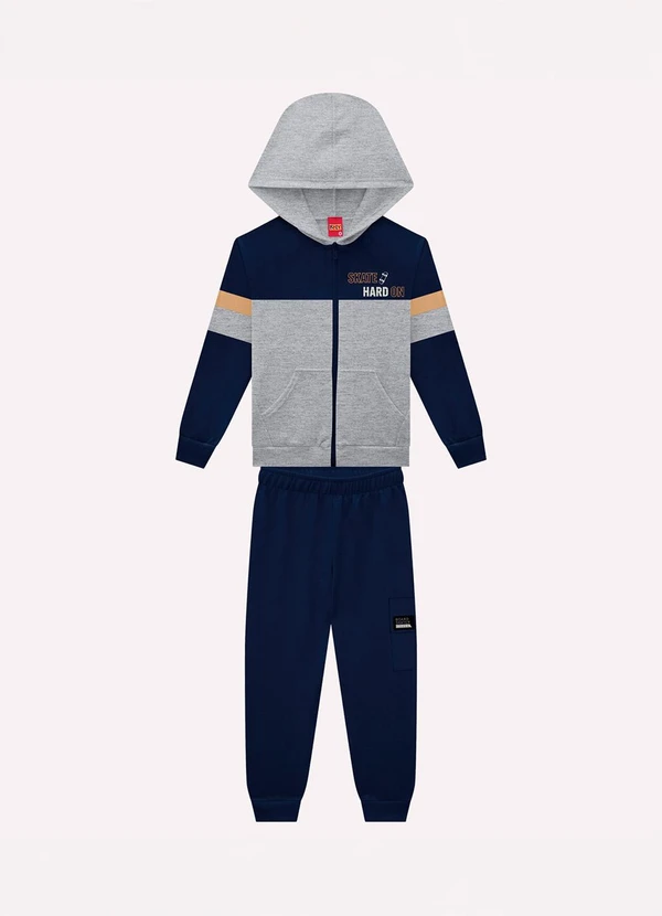 Kyly - Conjunto Infantil Menino com Capuz Cinza