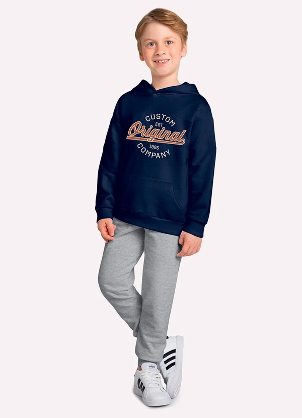 Kyly - Conjunto Infantil Menino com Capuz Marinho