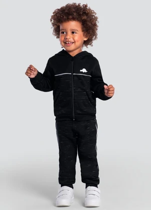 Brandili - Conjunto Infantil Menino com Dinossauro Preto - BRANDILI