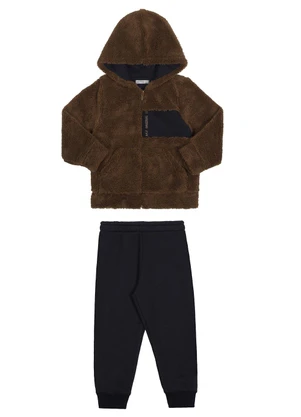 Alakazoo - Conjunto Infantil Menino com Jaqueta Pelo Marrom - ALAKAZOO