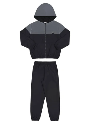 Alakazoo - Conjunto Infantil Menino com Jaqueta Politel Preto - ALAKAZOO