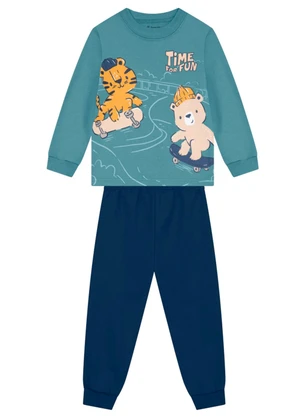 Brandili - Conjunto Infantil Menino de Animais Azul - BRANDILI