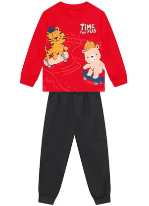 Brandili - Conjunto Infantil Menino de Animais Bordô - BRANDILI