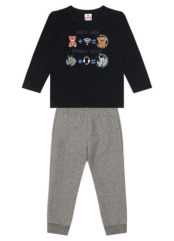 Brandili - Conjunto Infantil Menino de Animais Preto
