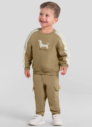 Brandili Mundi - Conjunto Infantil Menino de Cachorrinho Marrom - BRANDILI MUNDI