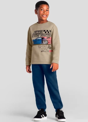 Brandili - Conjunto Infantil Menino de Carro Bege - BRANDILI