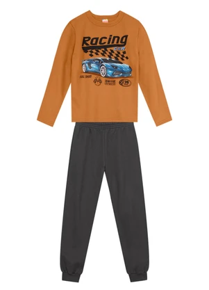 Brandili - Conjunto Infantil Menino de Carro Marrom - BRANDILI