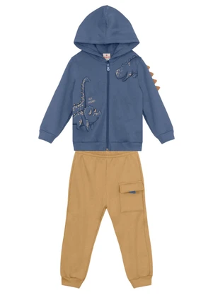 Brandili - Conjunto Infantil Menino de Dinossauro Azul - BRANDILI