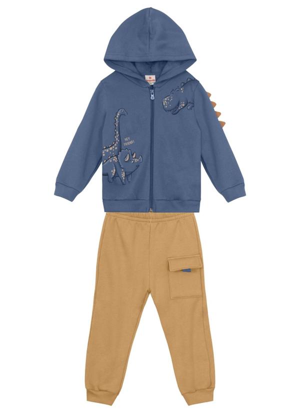 Brandili - Conjunto Infantil Menino de Dinossauro Azul