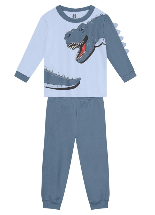 Brandili - Conjunto Infantil Menino de DinossauroAzul
