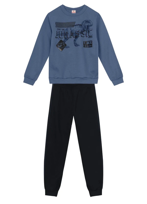 Brandili - Conjunto Infantil Menino de DinossauroAzul