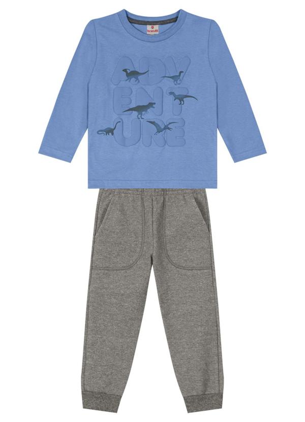 Brandili - Conjunto Infantil Menino de Dinossauro Azul
