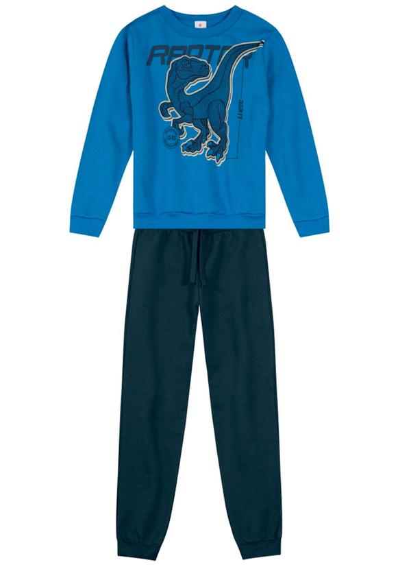 Brandili - Conjunto Infantil Menino de Dinossauro Azul