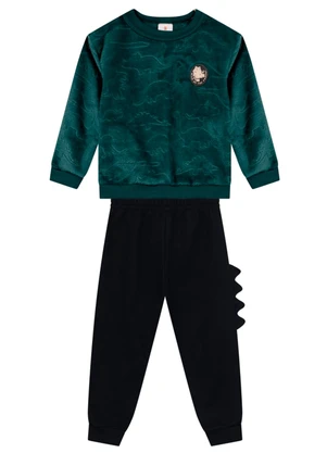 Brandili - Conjunto Infantil Menino de Dinossauro Azul - BRANDILI