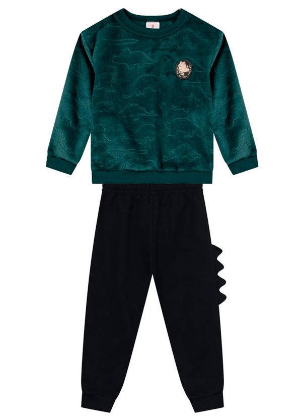 Brandili - Conjunto Infantil Menino de Dinossauro Azul