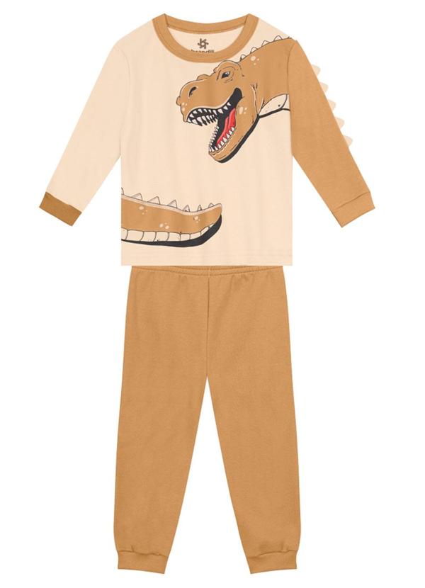 Brandili - Conjunto Infantil Menino de DinossauroBege