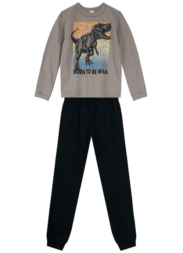 Brandili - Conjunto Infantil Menino de Dinossauro Cinza
