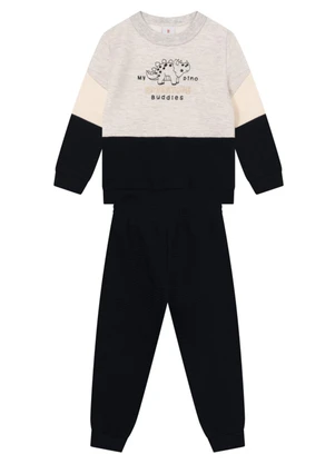 Brandili - Conjunto Infantil Menino de Dinossauro Cinza - BRANDILI