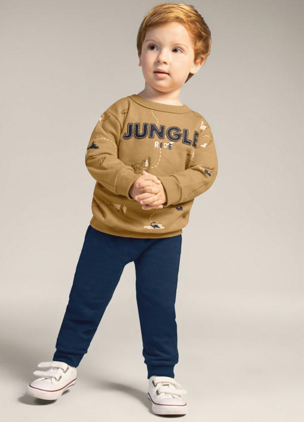 Brandili - Conjunto Infantil Menino de Dinossauro Marrom