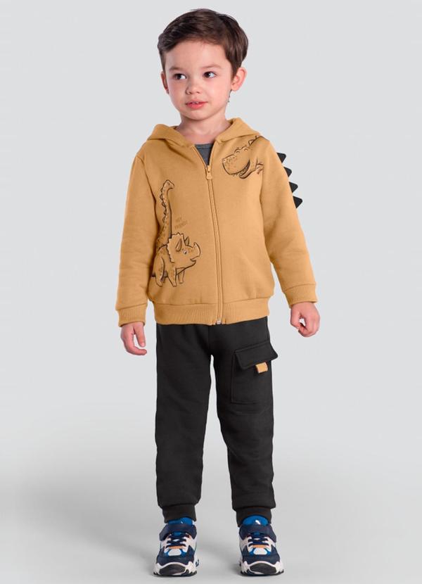 Brandili - Conjunto Infantil Menino de Dinossauro Marrom